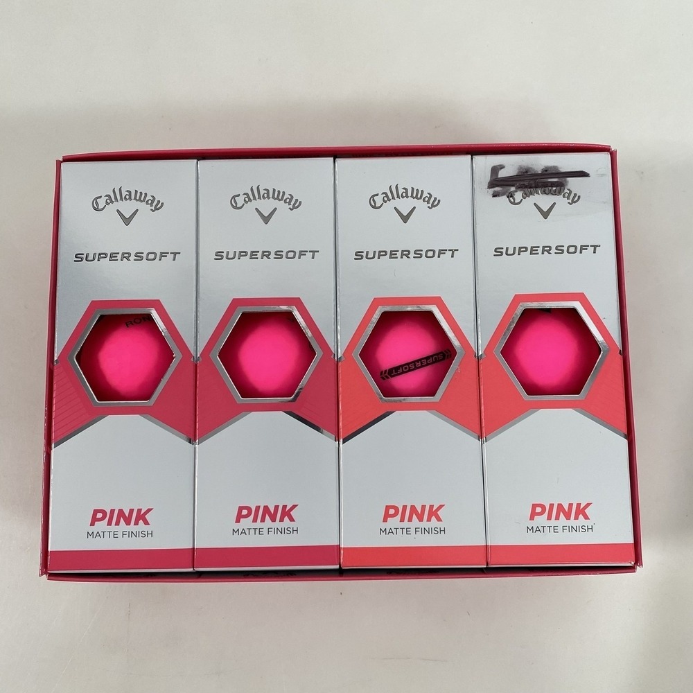 Callaway Supersoft Golf Balls 1 Dozen Pink 9 Green Matte Finish New Improved - Picture 3 of 8